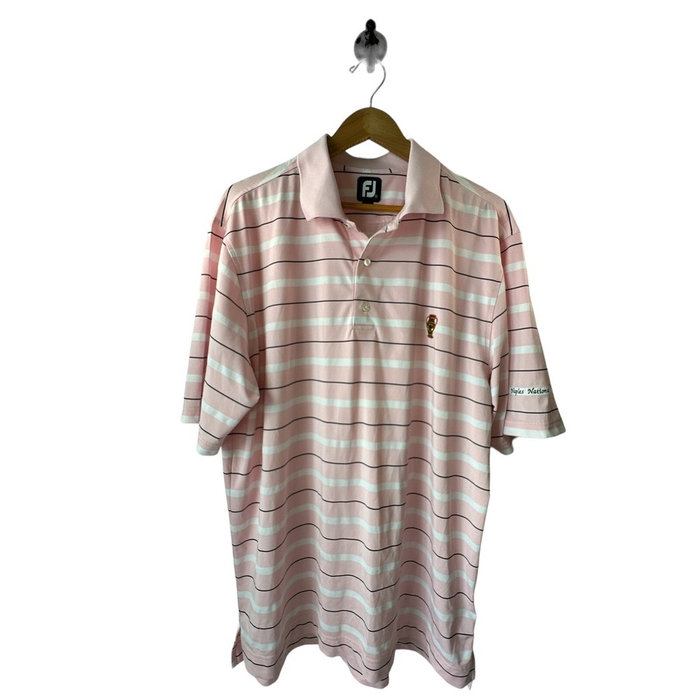 Foot Joy Men's Large Naples National Polo Pink/White/Black